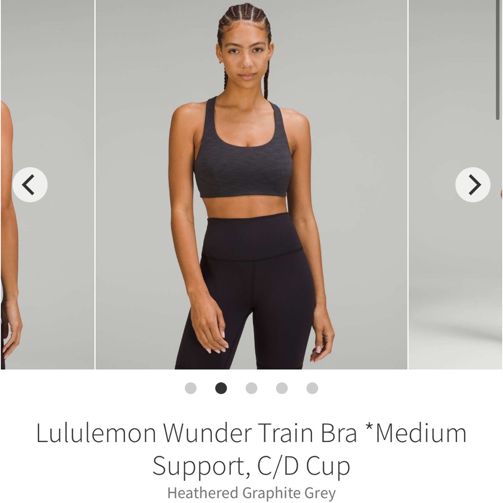 Lululemon Wunder Train Bra *Medium Support, C/D Cup heathered gray